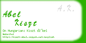 abel kiszt business card